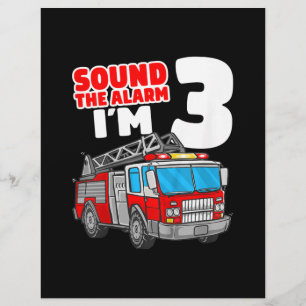 En-tête De Lettre Camion d'incendie 3 ans pompier 3e anniversaire