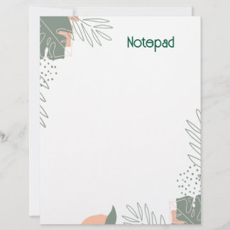 En-tête De Lettre Carnet en papier végétal minimaliste