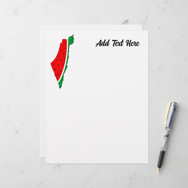 En-tête De Lettre Carte de Palestine Watermelon Symbole de la libert (Devant/Arrière en situation)