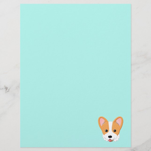En-tête De Lettre Cartoon Corgi (Devant)