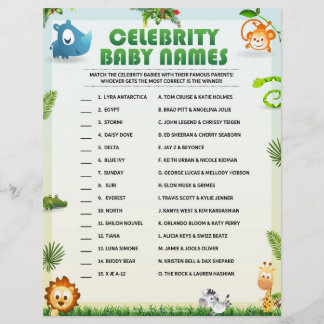 En-tête De Lettre Célébrité Noms des bébés [Thème animal]