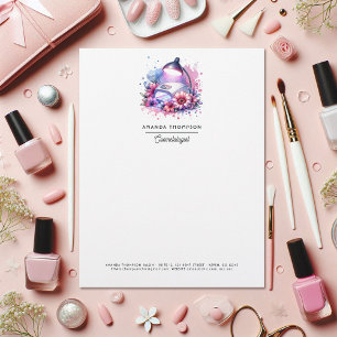 En-tête De Lettre Chic Watercolor Nail Salon