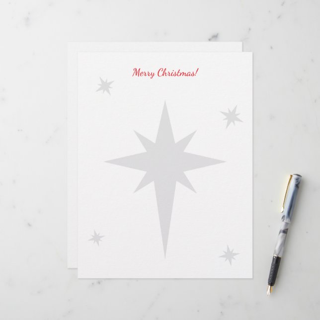 En-tête De Lettre Christmas letterhead with star of Bethlehem (Devant/Arrière en situation)