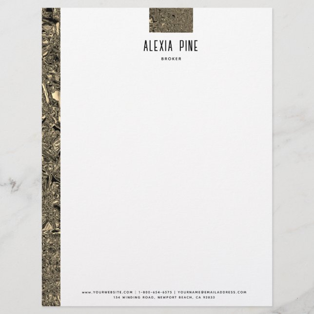 En-tête De Lettre Classic broyé Gold Foil Professionnel (Devant)