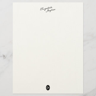 En-tête De Lettre Classic Handwritten Name Monogram Letterhead