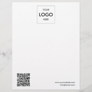 En-tête De Lettre Code QR simple en-tête professionnelle
