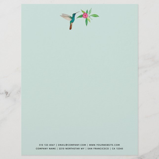 En-tête De Lettre Colibri à gros bec personnalisé (Devant)