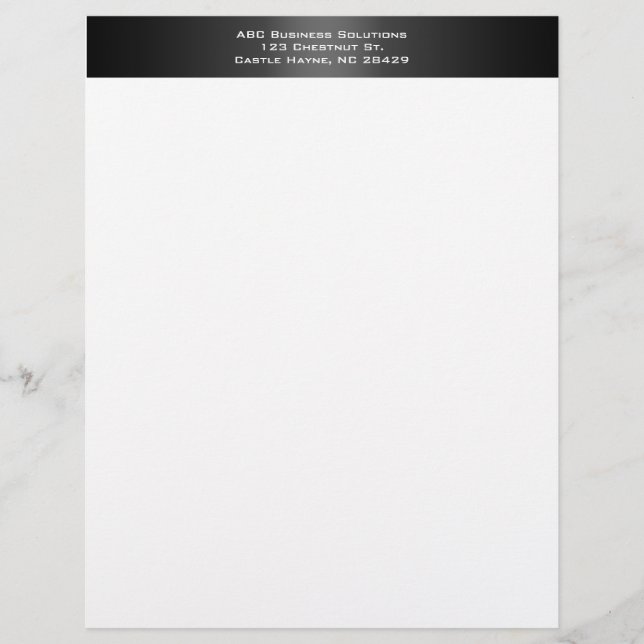 En-tête de lettre commerciale noir et blanc (Devant)