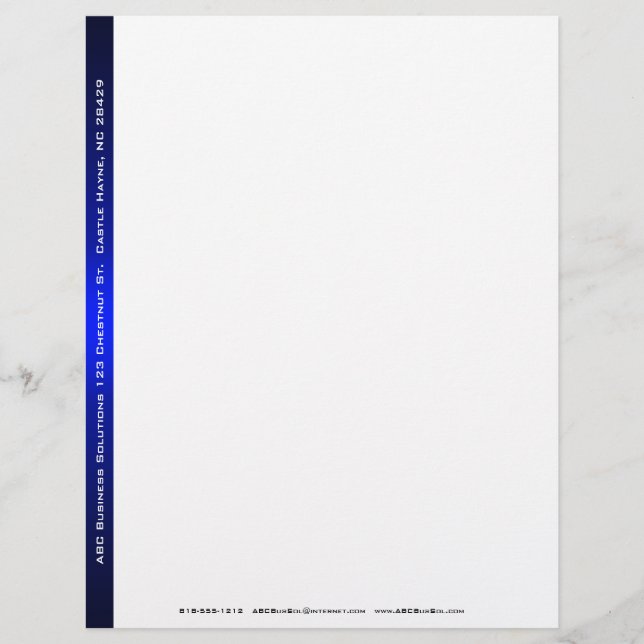 En-tête de lettre commerciale noir et bleu (Devant)