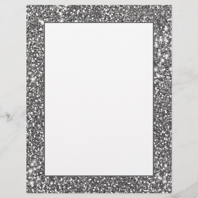 En-tête De Lettre Conception de texture de paillettes de gris argent (Devant)