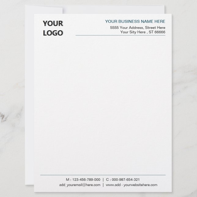 En-tête De Lettre Concevez votre propre entreprise Logo Modèle en-tê (Devant)