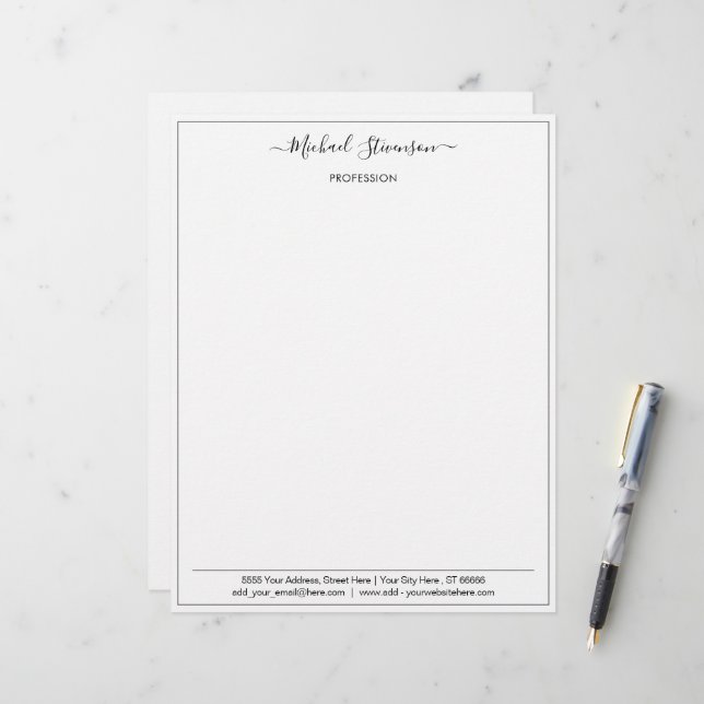 En-tête De Lettre Concevez votre propre Modèle en-tête Business (Devant/Arrière en situation)