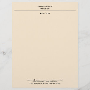 En-tête De Lettre Couleur Champagne Professionnelle Simple Plaque