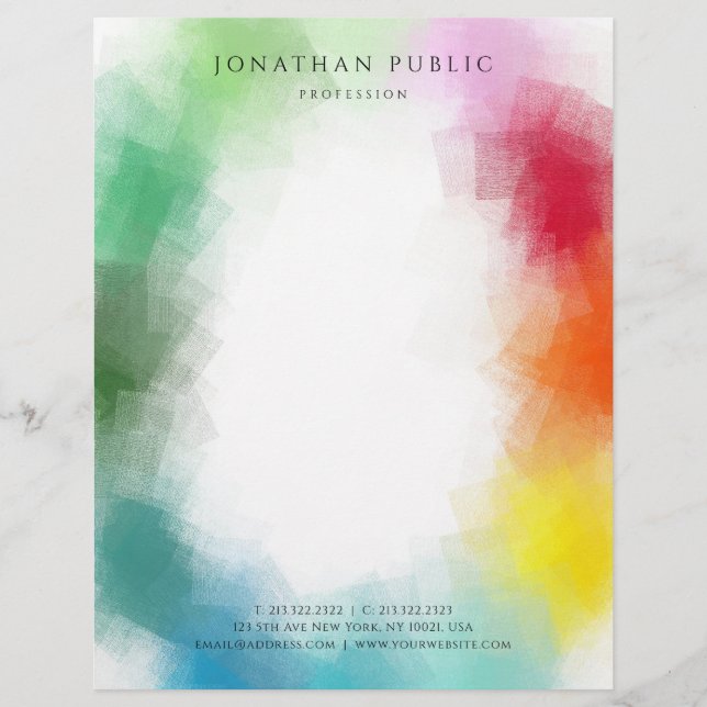 En-tête De Lettre Couleurs arc-en-ciel coloré moderne élégant Modèle (Devant)