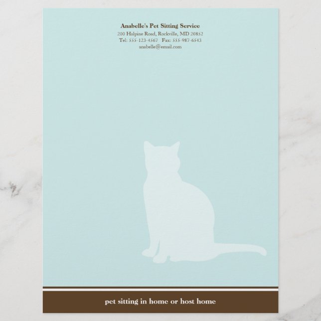 En-tête De Lettre Coutume se reposante de service d'animal familier (Devant)