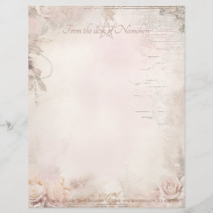En-tête De Lettre Créez votre propre éphemera de roses roses pâles v