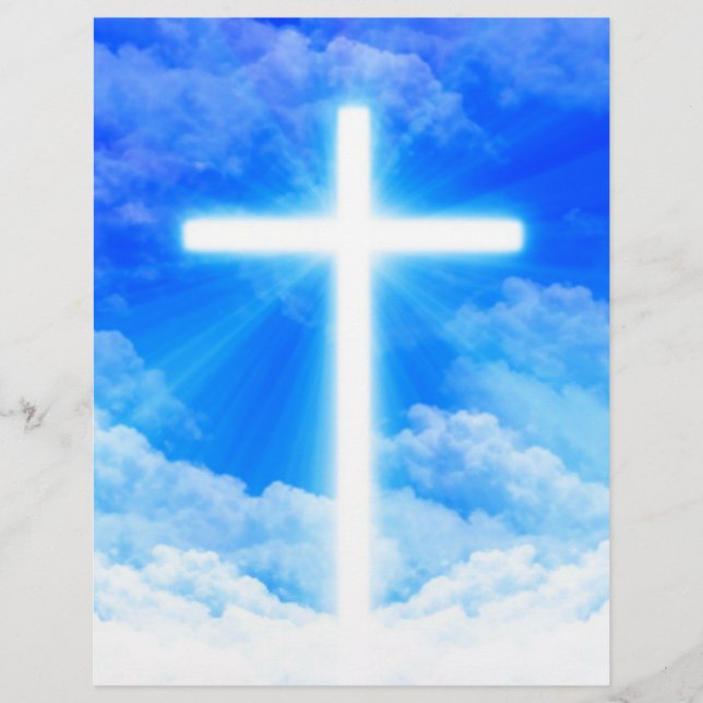 En-tête De Lettre Croix de lumière Jésus-Christ chrétien personnalis (Devant)