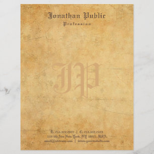 En-tête De Lettre Cru manuscrit de modèle de monogramme des textes