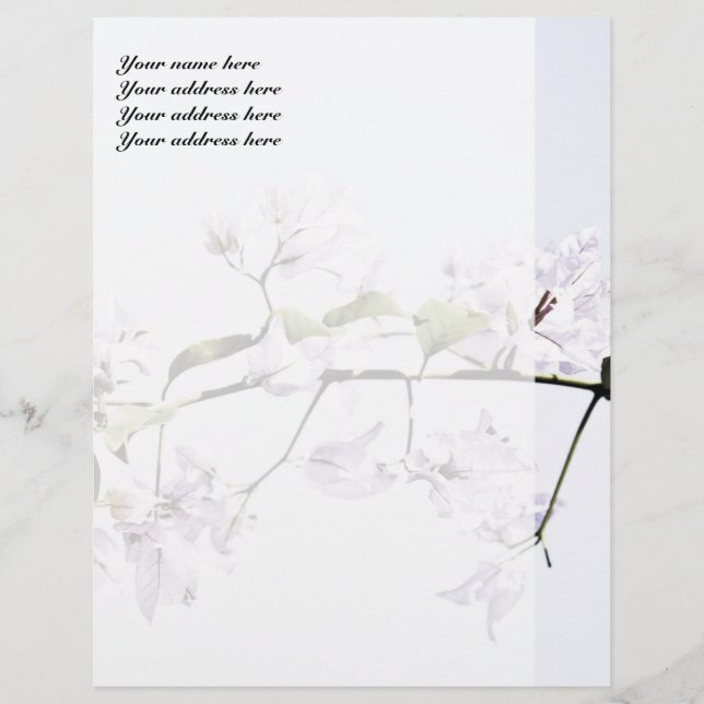 En-tête De Lettre Customisable Bougainvillée (Devant)