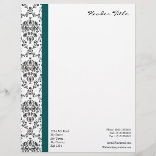 En-tête De Lettre Customisable Damask Regal