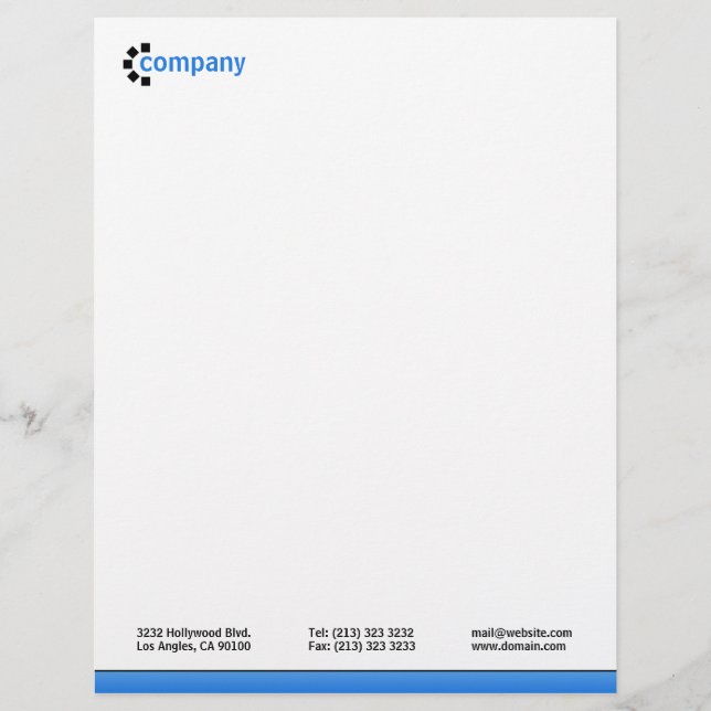 En-tête De Lettre Customisable Dégradé bleu en bas (Devant)