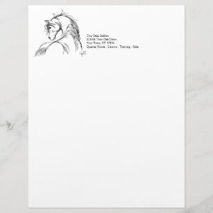 En-tête De Lettre Customisable Dessin de la tête d'un cheval d'art