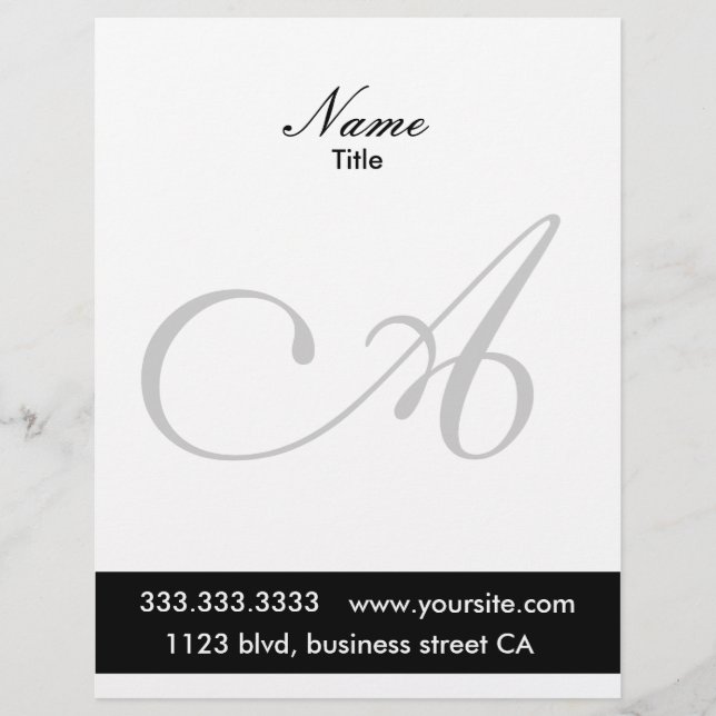 En-tête De Lettre Customisable en-têtes monogrammes (Devant)