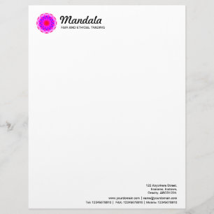 En-tête De Lettre Customisable Kaleidoscopic Mandala 026