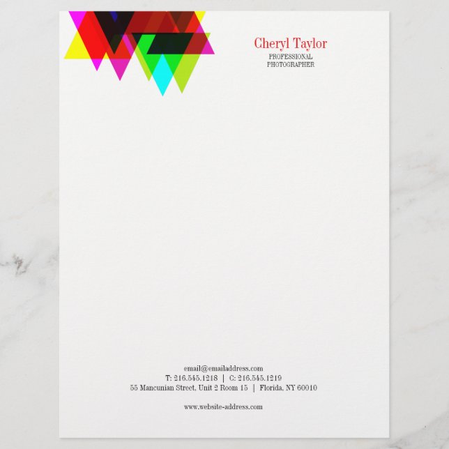 En-tête De Lettre Customisable Logo Artistique Géométrique Moderne Professionnel (Devant)