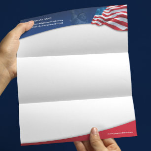 En-tête De Lettre Customisable Modèle de lettre d'affaires avec drapeau américain