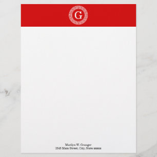 En-tête De Lettre Customisable Monogramme initial du cadre de ligne clé grecque b