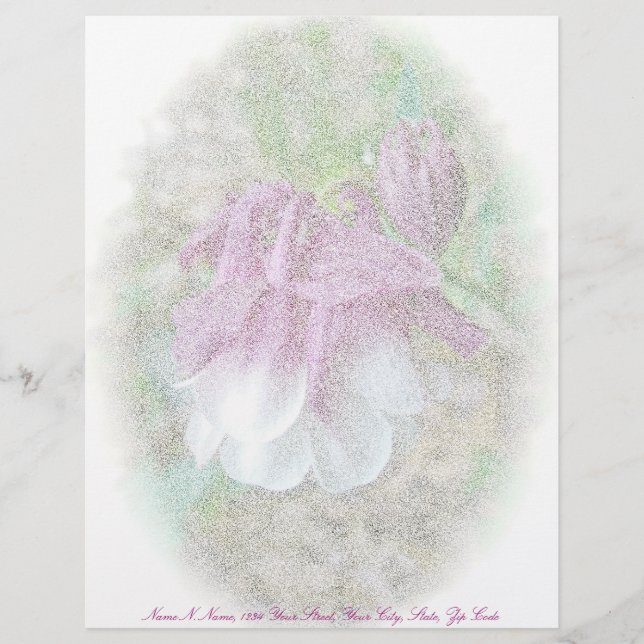 En-tête De Lettre Customisable Papier à lettres Columbine cultivé rose (Devant)