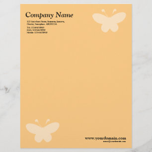 En-tête De Lettre Customisable Papillon élégant - Orange clair