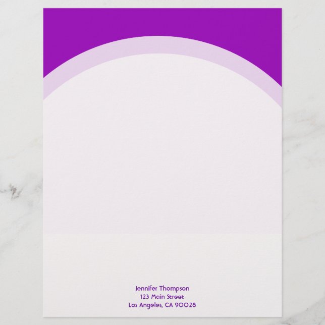 En-tête De Lettre Customisable Simple violet (Devant)