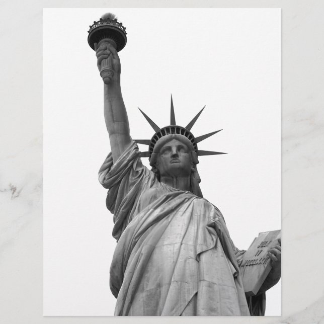 En-tête De Lettre Customisable Statue noire et blanche de la Liberté (Devant)