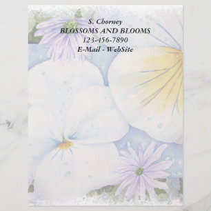 EN-TÊTE DE LETTRE CUSTOMISABLE TÊTE LETTERHEAD PERSONNALISABLE DE PANSIERS BLANCS