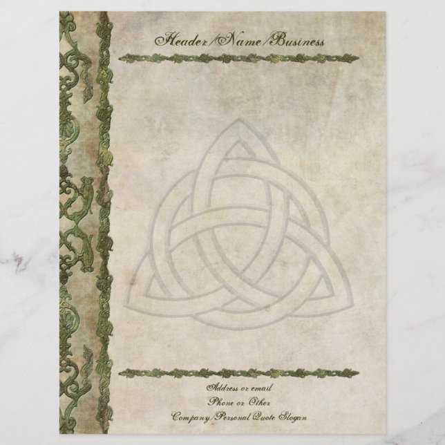 En-tête De Lettre Customisable Triquetra naturel (Devant)
