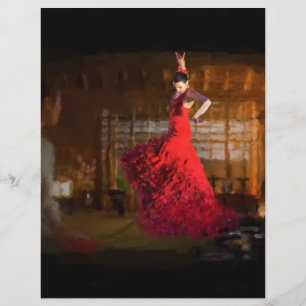 En-tête De Lettre Customisable Un feu de flamenco illumine une maison de thé à To
