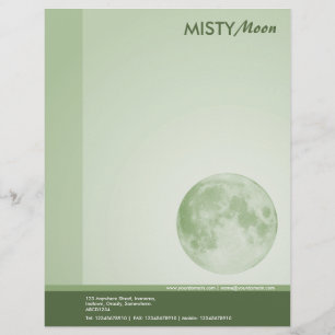 En-tête De Lettre Customisable Vert brumeux de lune