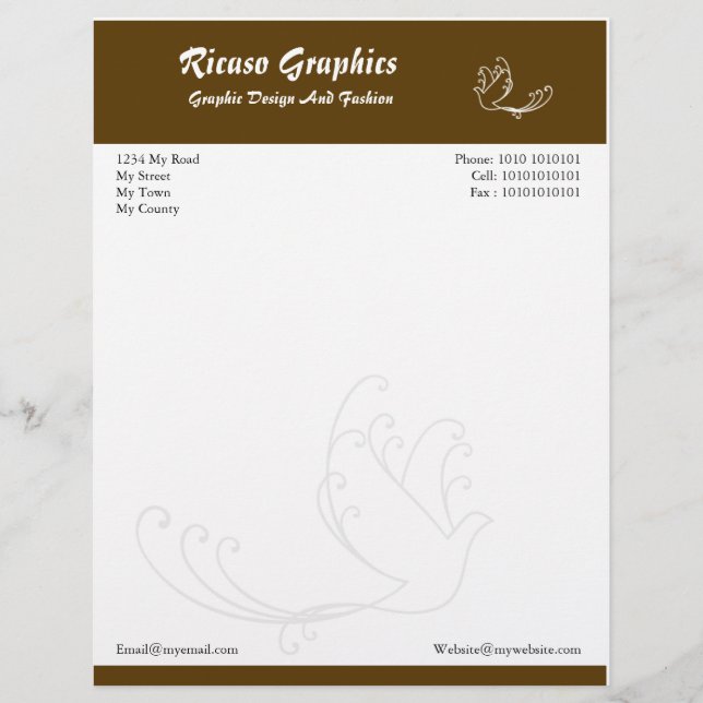 En-tête De Lettre Customisable Vol gratuit (Devant)