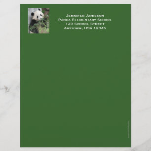 En-tête De Lettre Customisée Appréciation de l'enseignant papeterie, Panda, Tri