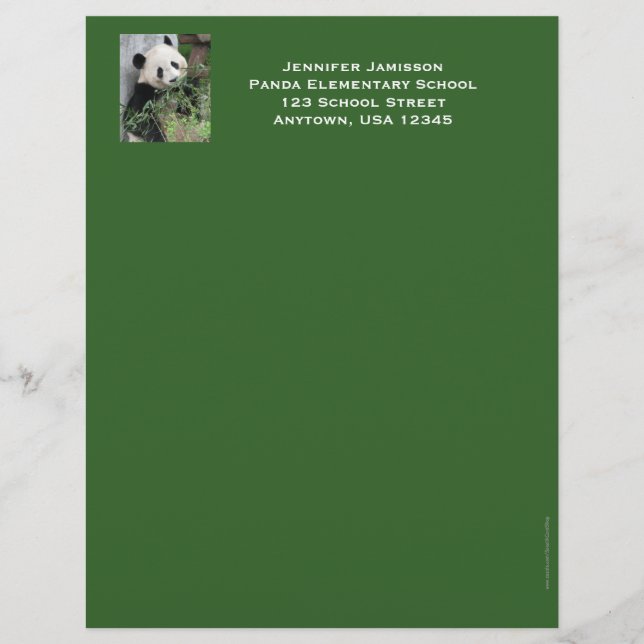 En-tête De Lettre Customisée Appréciation de l'enseignant papeterie, Panda, Tri (Devant)