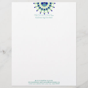 En-tête De Lettre Customisée Art Déco Nouveau Peacock Feather Moderne