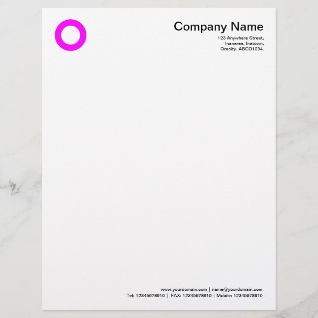 En-tête De Lettre Customisée Cercle gras - Magenta (Devant)