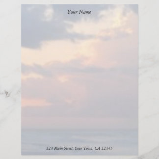 En-tête De Lettre Customisée Coucher de soleil sur l'océan,