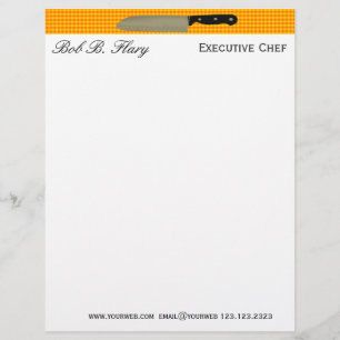 En-tête De Lettre Customisée Customisez-MOI couteau de Santoku de chef