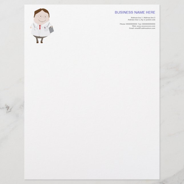 EN-TÊTE DE LETTRE CUSTOMISÉE DOCTEUR LETTERHEAD (Devant)