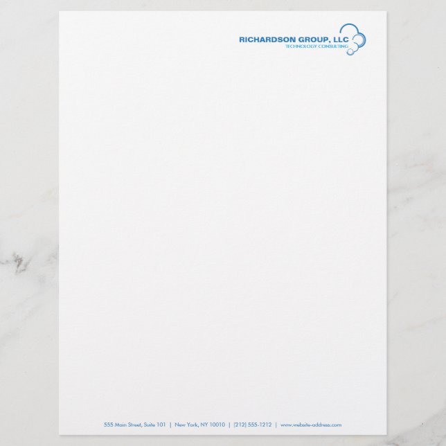 En-tête De Lettre Customisée EN-Tête ABSTRAITE LOGO DE NUAGE BLEU (Devant)
