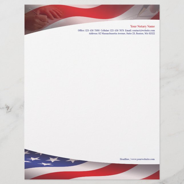 En-tête De Lettre Customisée En-tête du notaire public USA (Devant)