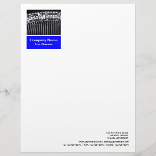 En-tête De Lettre Customisée Panneau photo - Bleu - Machine à écrire